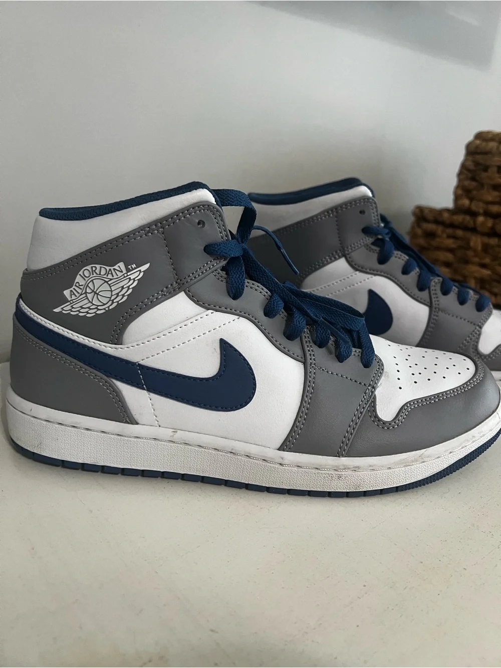 Nike Air Jordan 1 Mid Cement True Blue